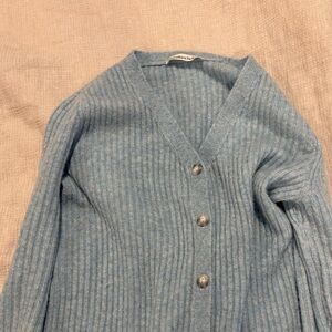 Abercrombie & Fitch Light Blue Ribbed Sweater Dress